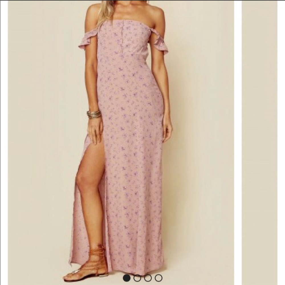Flynn Skye Pink Floral Off-Shoulder Maxi Dress